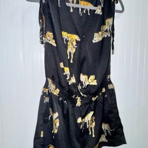 Umgee Black and Yellow Tiger Print Romper